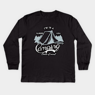 Camping state of mind Kids Long Sleeve T-Shirt